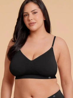 Miel Seamless Unlined Bralette 9 Miel Seamless Unlined Bralette -FOREVER YOUR LINGERIE MielNanaBra 0110BlackFront