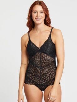 Montelle Lacy Essentials Bodysuit 7 Montelle Lacy Essentials Bodysuit -FOREVER YOUR LINGERIE MontelleLacyEssentialsBodysuitBlack9307FrontAlt