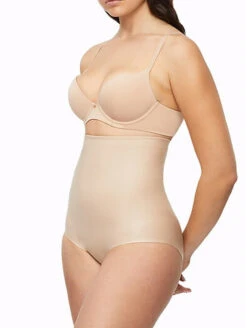 Nancy Ganz X-Factor High Waist Briefs 6 Nancy Ganz X-Factor High Waist Briefs -FOREVER YOUR LINGERIE NancyGanzXFactorHighWaistBriefsWarmTaupeBW6252Side