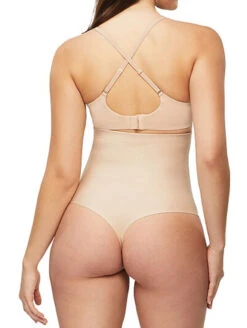 Nancy Ganz X-Factor High Waist Thong 9 Nancy Ganz X-Factor High Waist Thong -FOREVER YOUR LINGERIE NancyGanzXFactorHighWaistThongWarmTaupeBW6253BackAlt