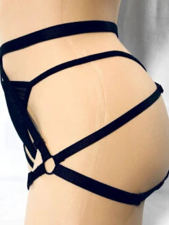 Onyx Bodywear Cheeky Bottom Harness 12 Onyx Bodywear Cheeky Bottom Harness -FOREVER YOUR LINGERIE OnyxBodywearCheekyBottomHarnessSide