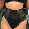 Pour Moi For Your Eyes Only High Waist Crotchless Thong -FOREVER YOUR LINGERIE PourMoiForYourEyesOnlyHighWaistCrotchlessThongBlack22805Front