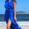 Pour Moi Wrap Beach Dress 2 Pour Moi Wrap Beach Dress -FOREVER YOUR LINGERIE PourMoiMidaxiWrapBeachDressUltramarine91053FashionFront