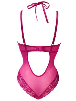 Pour Moi Suspense Bodysuit 13 Pour Moi Suspense Bodysuit -FOREVER YOUR LINGERIE PourMoiSusoenseContradictionBodysuitHotPink11810BackFlat