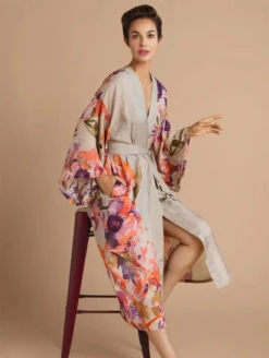 Powder Design Inc Midi Robe -FOREVER YOUR LINGERIE PowderDesignIncMidiRobeOrchidandIrisPKGSitting