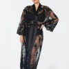 Rya Collection Darling Robe -FOREVER YOUR LINGERIE RyaCollectionDarlingRobeBlack220 X FrontPlus