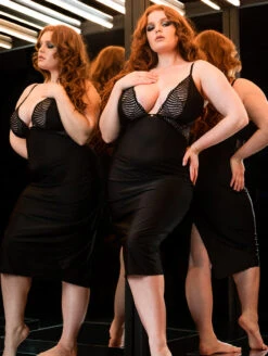 Scantilly By Curvy Kate After Hours Slip Dress 10 Scantilly By Curvy Kate After Hours Slip Dress -FOREVER YOUR LINGERIE SN025326AfterHoursSlipDressBlackFrontFashion