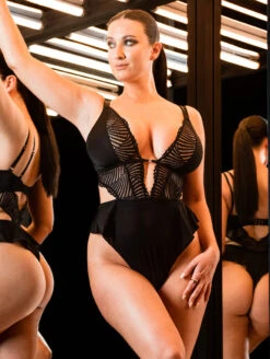 Scantilly By Curvy Kate After Hours Teddy 9 Scantilly By Curvy Kate After Hours Teddy -FOREVER YOUR LINGERIE SN025327AfterHoursTeddyBlackFrontFashion
