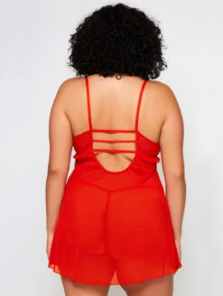 ICollection Daisy Babydoll 10 ICollection Daisy Babydoll -FOREVER YOUR LINGERIE iCollectionDaisyBabydollRed8101 X BackPlus