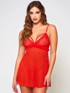 ICollection Daisy Babydoll 11 ICollection Daisy Babydoll -FOREVER YOUR LINGERIE iCollectionDaisyBabydollRed8101 X Front